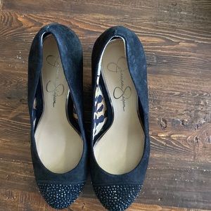 Jessica Simpson suede wedge heel shoe